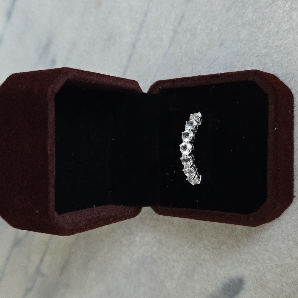 Affinity Gems Semi-Precious White Topaz Band Ring (QVC)